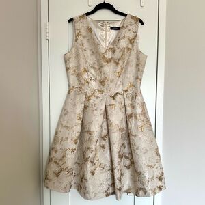Ellen Tracy Gold & Cream Dress